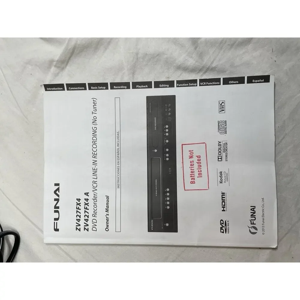 Funai ZV427FX4 DVD Recorder VHS VCR Combo HDMI Hi-Fi w/ Remote Tested Works